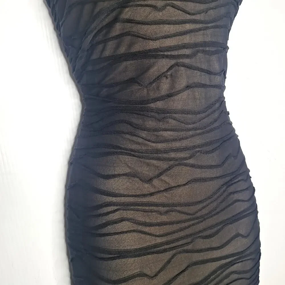 VTG 90s Y2K Bebe Moda Tank Slip Dress Maxi Sheer Overlay S Prom Bombshell HOCO